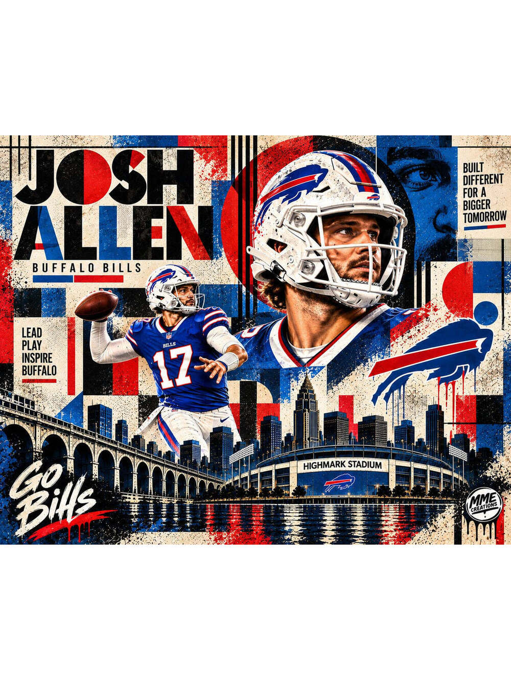 4786 Josh Allen Bauhaus × Grunge AG Collection 8x10 Landscape Print